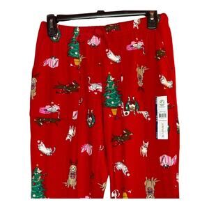 Joyspun New Brillant Red Print Hacci Jogger Sleep Pants Pockets Size XS 0-2